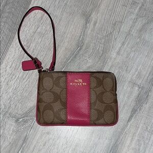 Coach Brown and Pink Wristlet